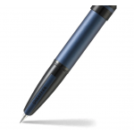 Sheaffer Icon Fountain Pen - Metallic Blue Lacquer Gloss Black PVD Trim - Picture 2